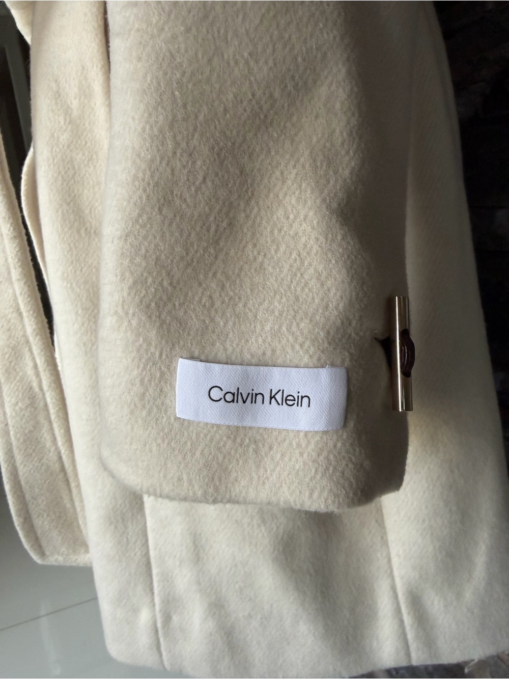 Calvin Klein Cream Belted Trench Coat - Picture 14 of 15